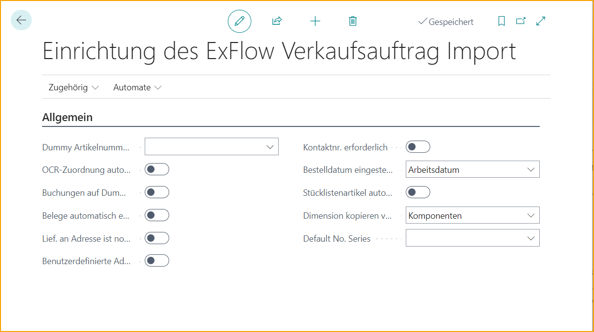 ExFlow Sales Order Import Setup